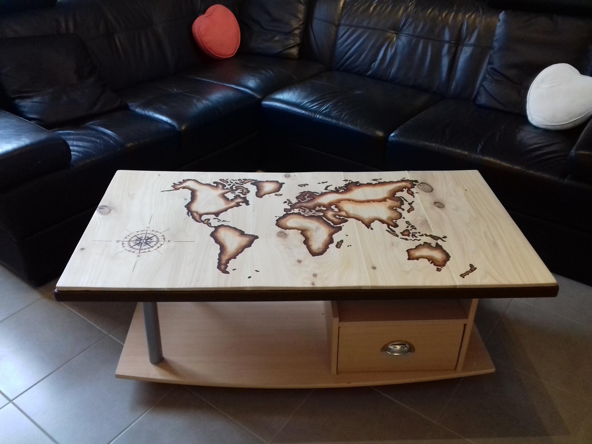 rénovation et peinture sur table basse